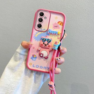 สําหรับSamsung Galaxy a37 a57 a14 a15 a71 a72 a73 a70 a32 a07 a16 a17 a36 a55 a56 4g 5GกรณีสุภาพสตรีกันกระแทกFullenclosedซิลิโคนเทปLanyard
