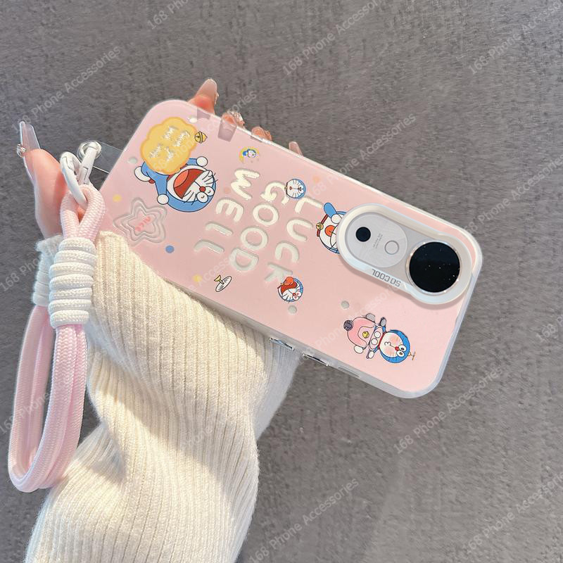 เคส Vivo V40 V50 Y200 5G เคส Vivo V50 Lite V40 Pro เคสน่ารักการ์ตูนอะนิเมะ Doraemonโดราเอมอนกันกระแทกเคสโทรศัพท์ด้านแข็ง Backplate ซิลิโคนนุ่มขอบสายโทรศัพท์สําหรับเด็กชายสาวนักเรียน
