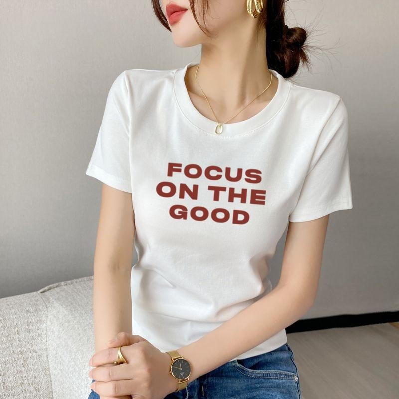 เสื้อยืดครอปเเฟชั่น เข้ากับทุกการแต่งกายแฟชั่นฤดูร้อน Women Clothing ผู้หญิง Tshirt Lady ราคา ถูกที่สุด ดีลบีเคเค แกลเลอรีภาพที่ 9