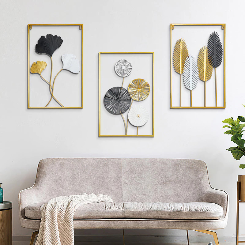 In Stock Wall Painting Frame Decor Aesthetic Home Monstera Leaves Gold Leaf Nordic Home Art Luxury