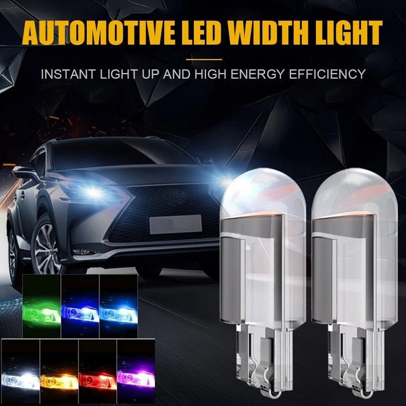 [3-5 วันมาถึง] 2/6/10 ชิ้น 7 สี T10 หลอดไฟ LED รถยนต์ความสูง 23 มม., โคมไฟชิป COB ที่สว่างเป็นพิเศษพร้อมการออกแบบป้องกันฝุ่น, ไฟภายในอัตโนมัติพอดีสากล