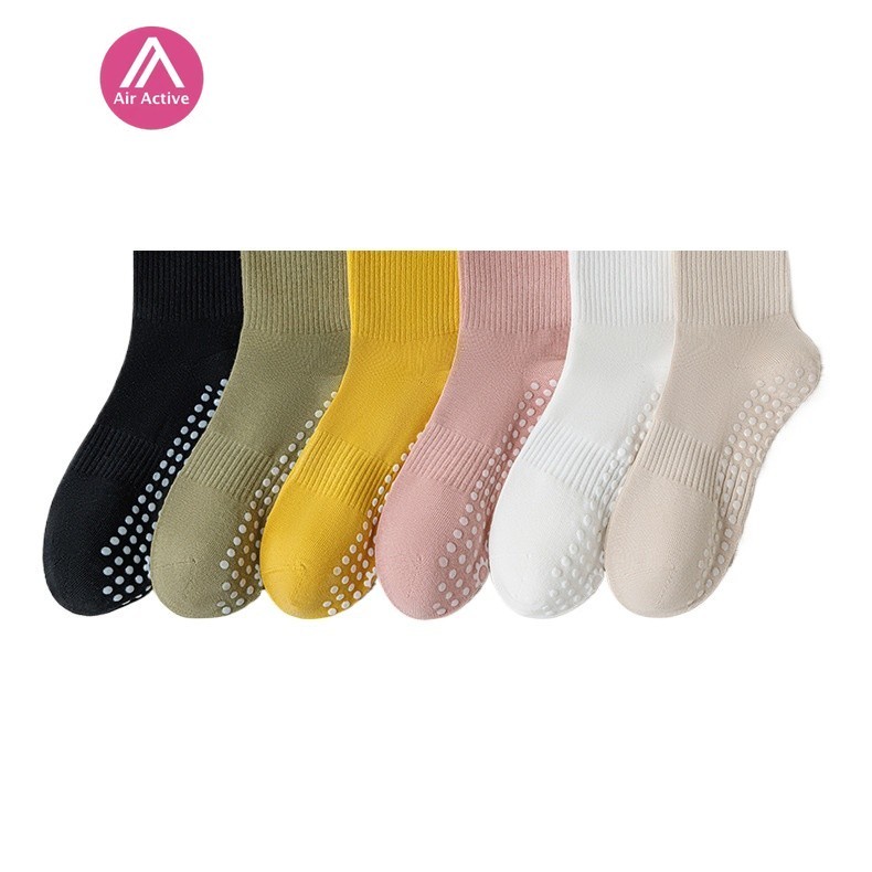 Airactive Leisure Yoga Socks Pilates Sports Fitness Socks Anti-slip Cotton Medium Tube