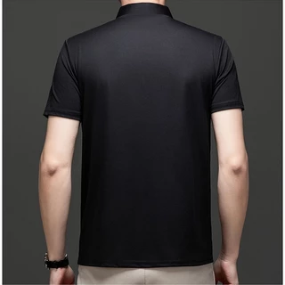 M＆M เสื้อโปโลผู้ชาย สีล้วน ธุรกิจสไตล์ผู้ใหญ่ ผ้าแห้งเร็ว แบบหลวมลำลอง