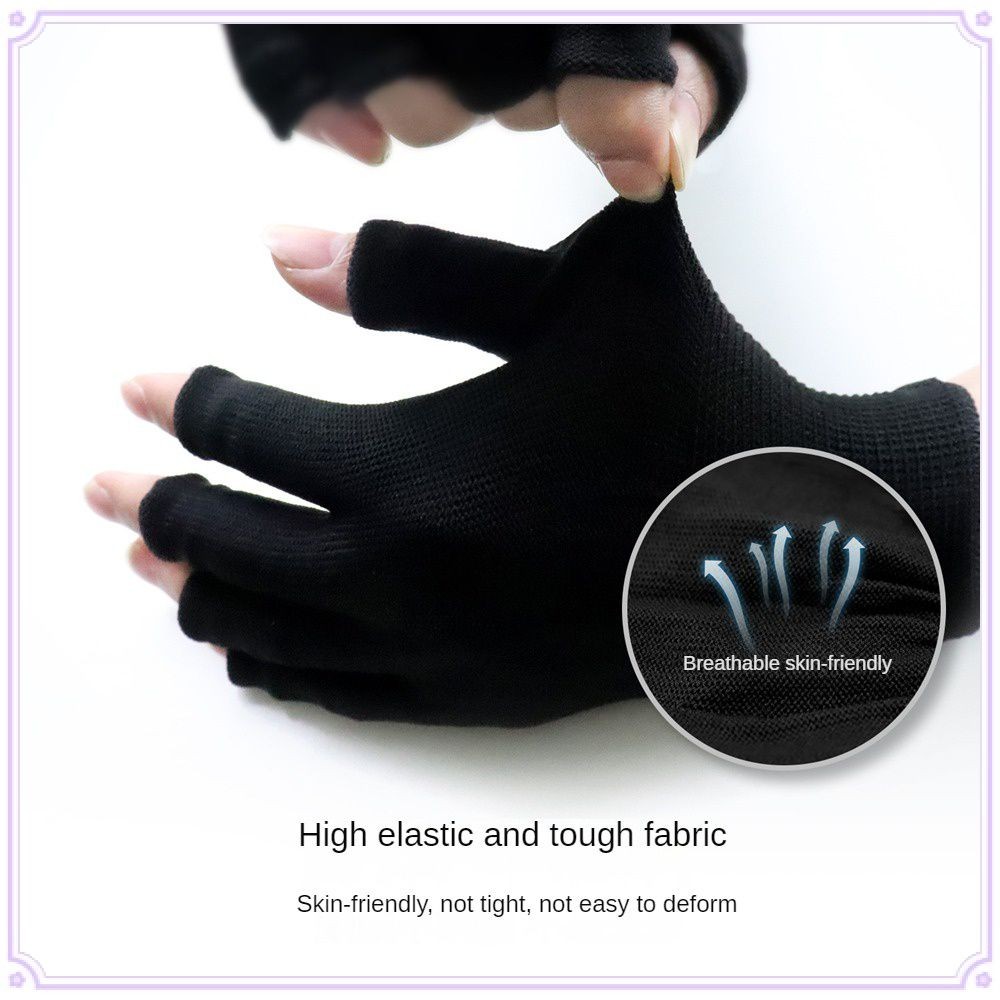 ถุงมือโคมไฟย่างผิว ถุงมือสัมผัสเย็นแห้งเร็วป้องกันรังสียูวีถุงมือแต่งเล็บรอบพอดีถุงมือสั้นการดูดซึมความชื้นถุงมือป้องกันรังสียูวี