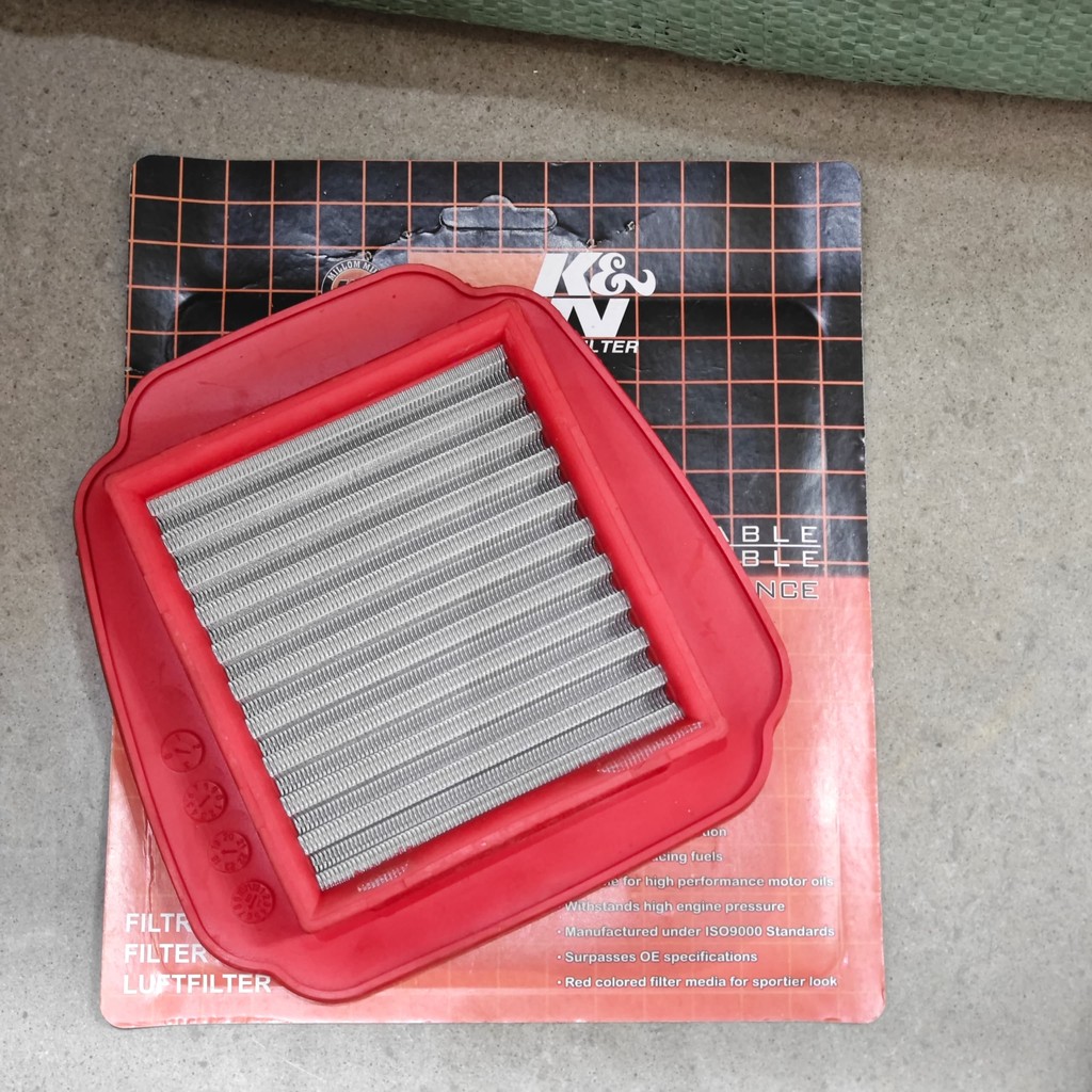 (สีแดง) K&N YAMAHA Y15 Y16 RACING AIR FILTER สแตนเลส Y15ZR Y16ZR YSUKU KOTAK ANGIN SPAN KNN USA