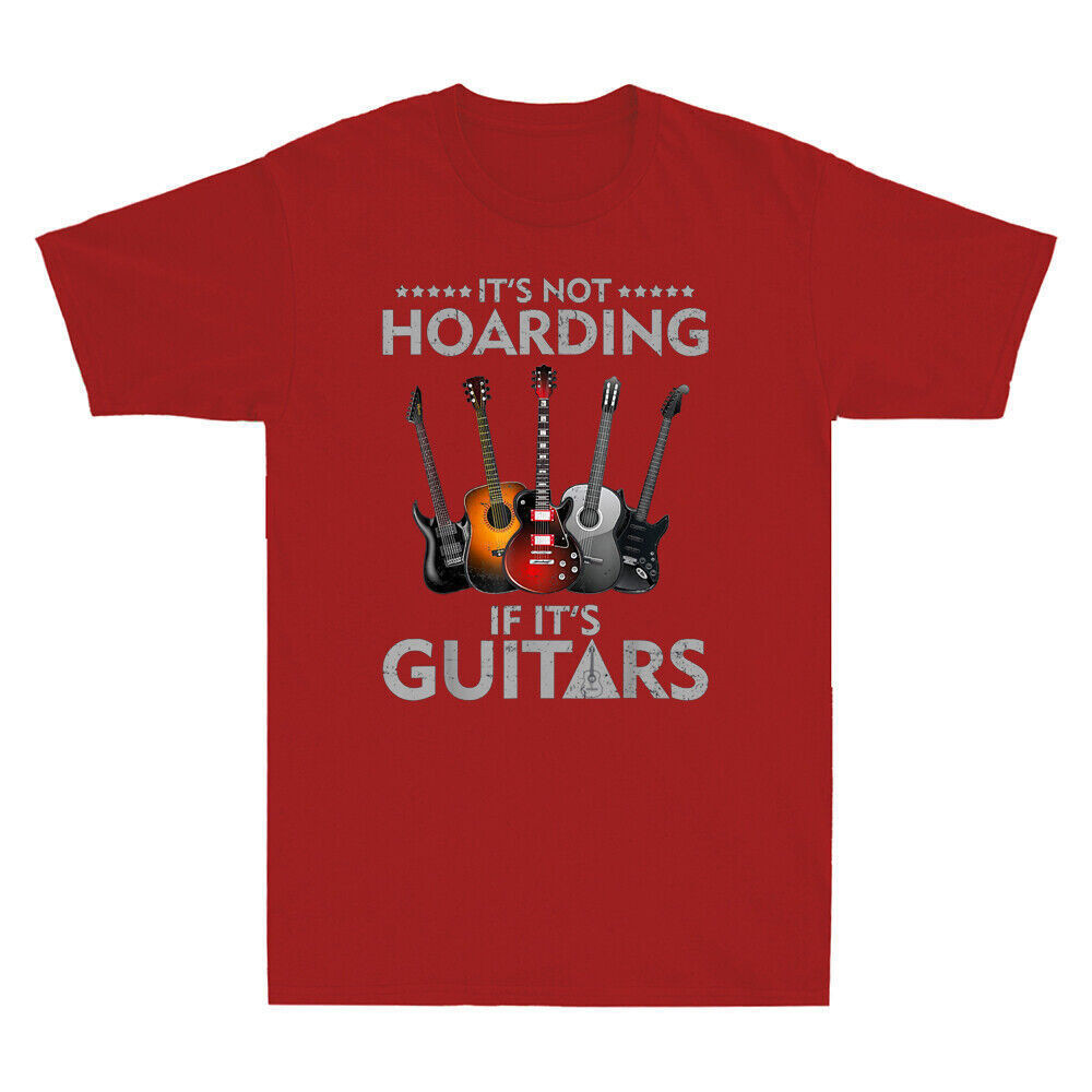 Its Not Hoarding If Its Guitars Music Lover เสื้อยืดแขนสั้นผู้ชายวินเทจ
