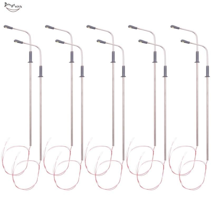 【dfhgdhhh】โมเดลโคมไฟถนน Led หัวเดียว 1: 100 10 ชิ้น