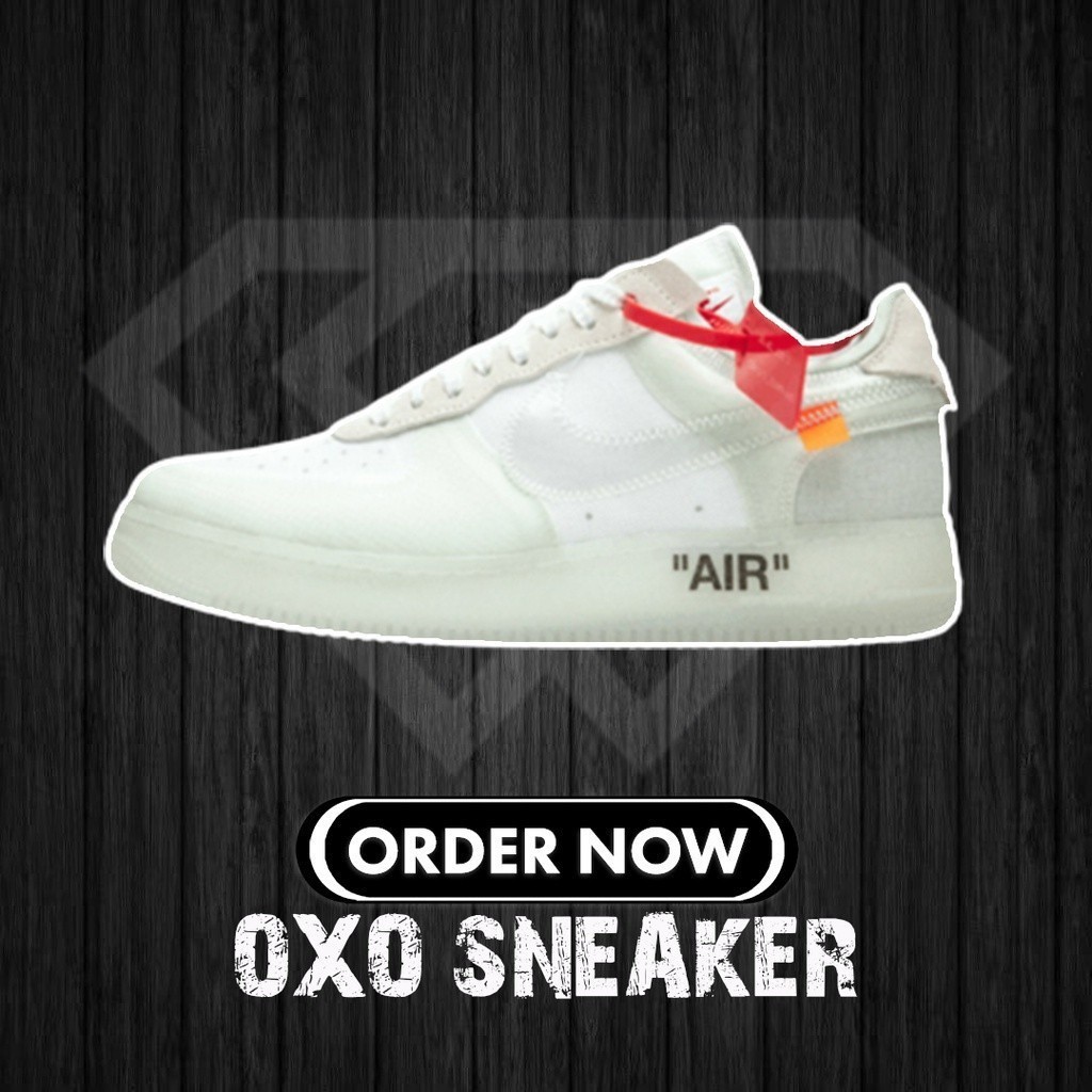 Off WT x New Air + force 1 low Virgil White AF1 (100% ชิ้น) Ao4606-100 รองเท้ากีฬา