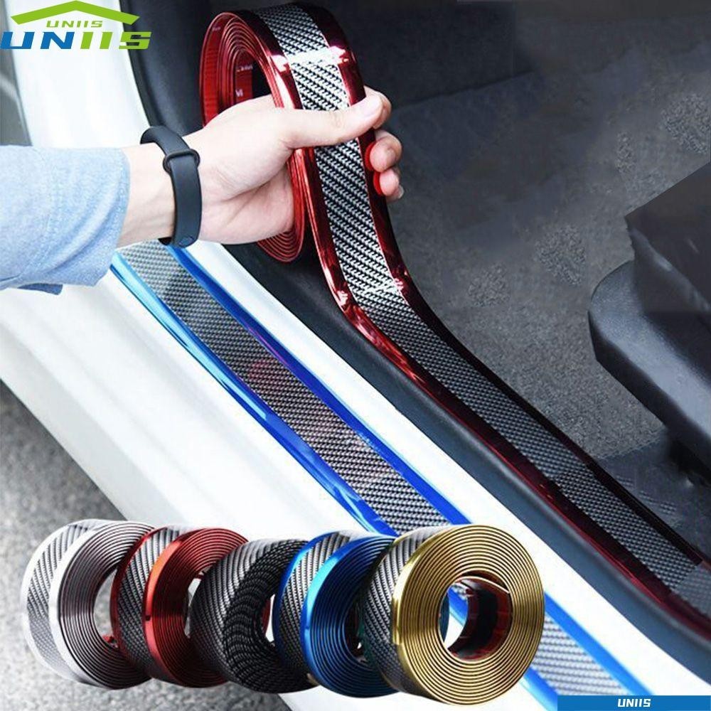 Uniis สติกเกอร์คาร์บอนไฟเบอร์ แถบยาง ป้องกันขอบรถยนต์