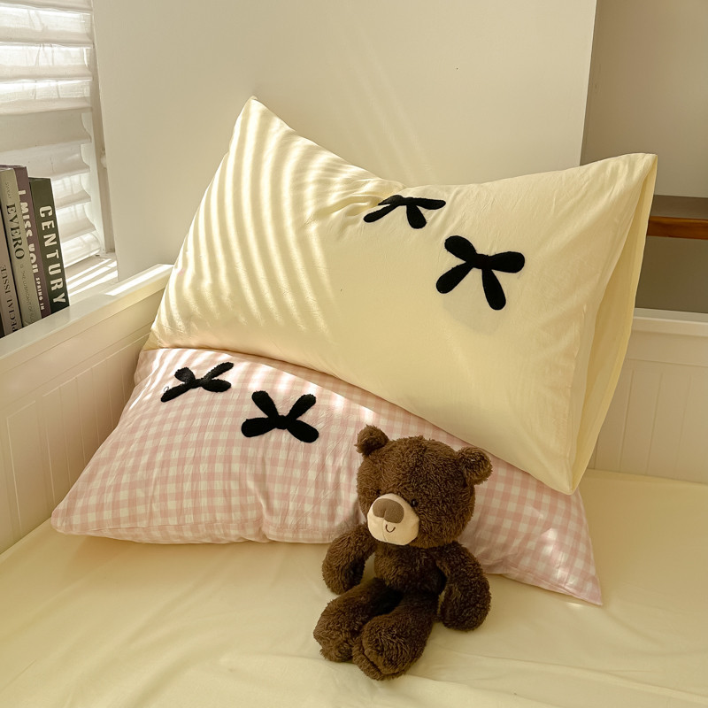 【2 ชิ้น】ปลอกหมอนโพลีเอสเตอร์ สีครีม 48*74 ซม.*1 ชิ้น 1000TC
