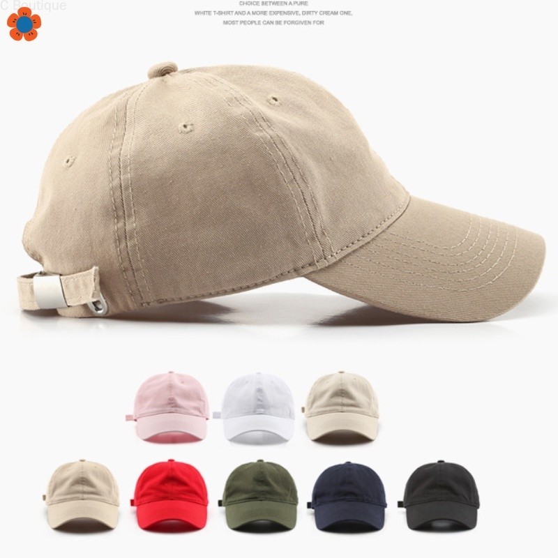 [รีส] สีทึบเบสบอลเรียบธรรมดา สําหรับผู้ชาย/ผู้หญิง ซัมเบรโร กันแดดคู่พ่อ อุปกรณ์ดี้
