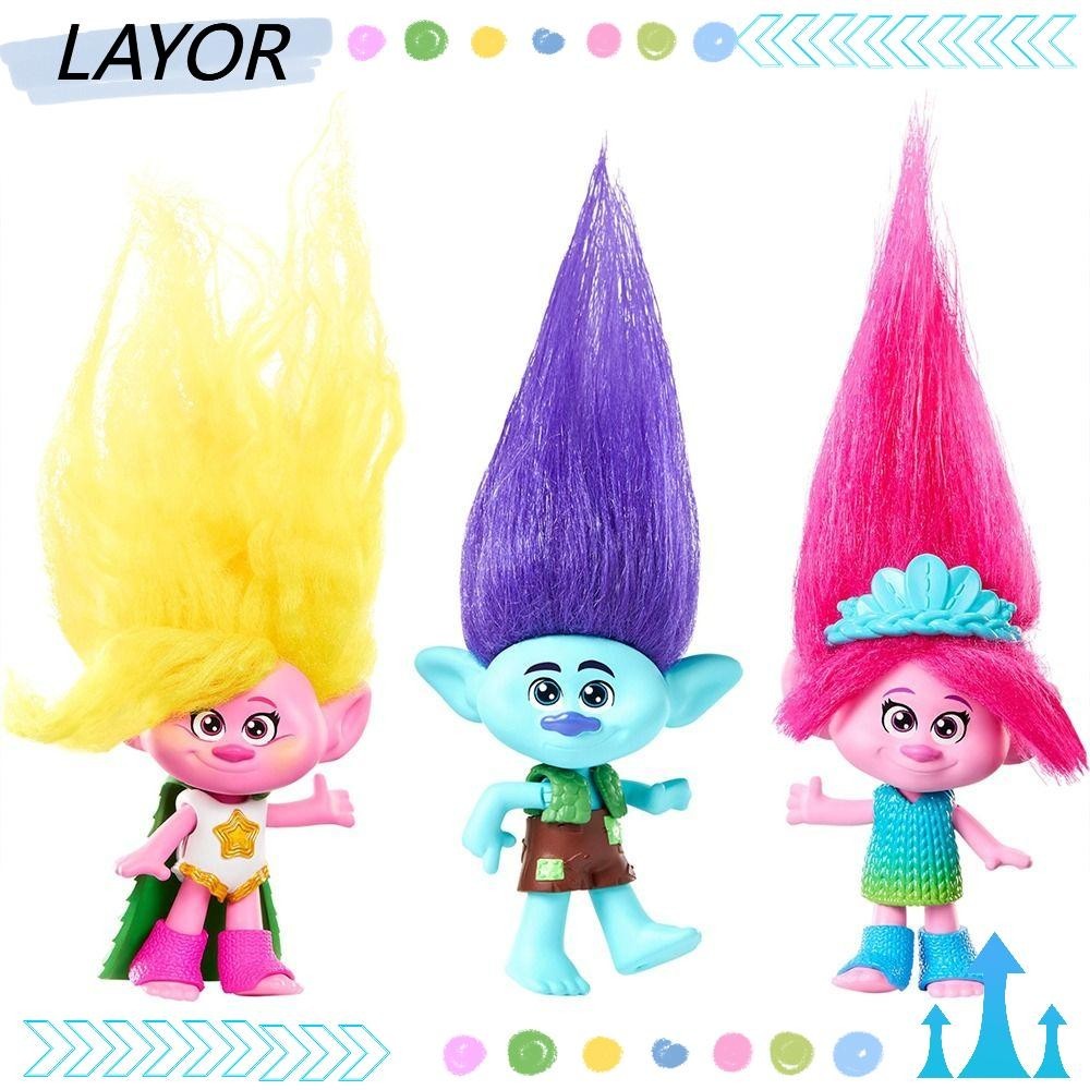 Lay 6 ชิ้น ตุ๊กตาม้วนผมยาว หลายสไตล์ ตุ๊กตาขนนิ่ม ของขวัญ DreamWorks Magic Hair Elves ของเล่นเด็ก