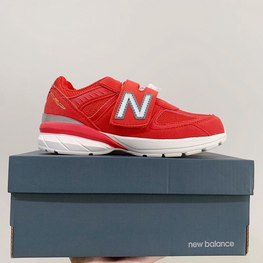 New Balance NB990 รองเท้าวิ่ง ผ้าตาข่าย สีแดง ขาว สําหรับเด็กผู้ชาย และเด็กผู้หญิง