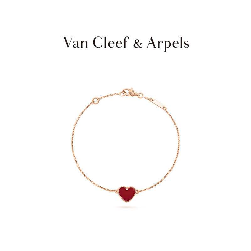 [พร้อมส่ง] Van Cleef &amp; Arpels / VcaSweet Alhambra สร้อยข้อมือ รูปหัวใจ สีโรสโกลด์ นําโชค