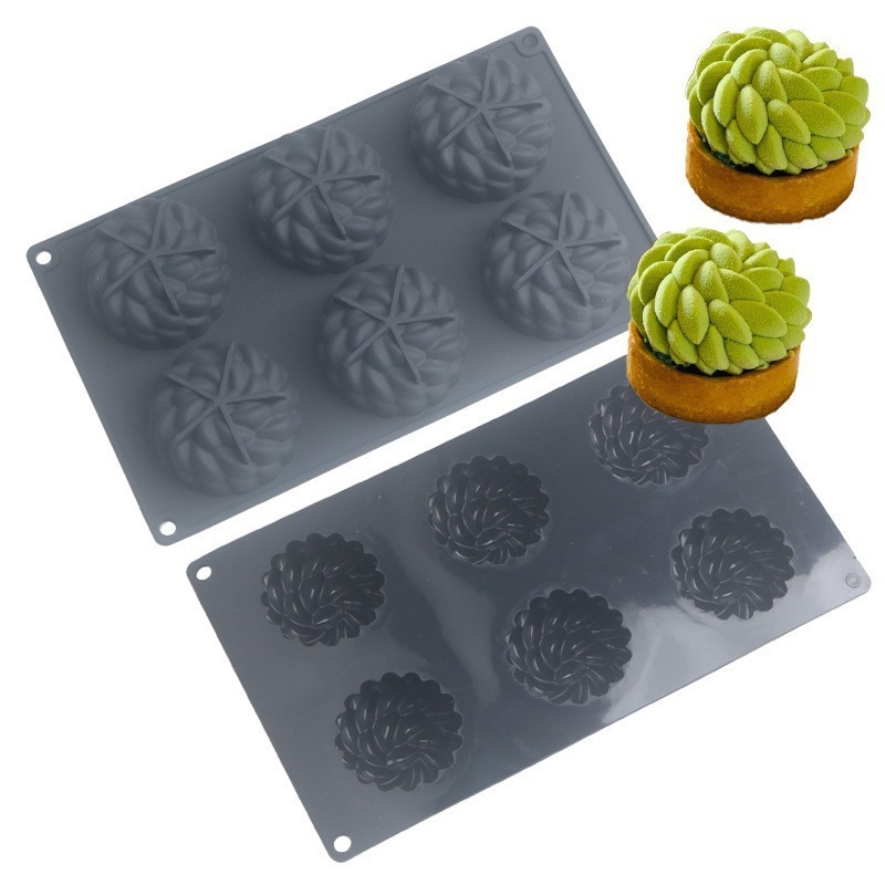 French San Anna Flower Cake Silicone Mold Pudding Ice Cream Chocolate Moon Biscuit Steam Cake Mold