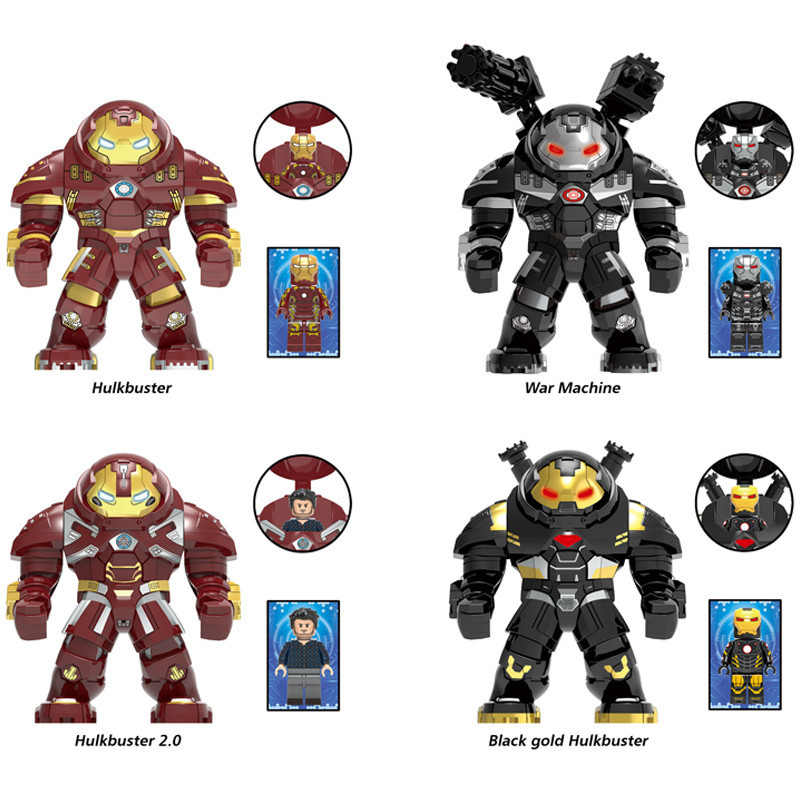 ใหม่ บล็อกตัวต่อ ฮีโร่ Hulkbuster War Machine Super Heroes ขนาดใหญ่ 10 ซม. ของเล่น ของขวัญ สําหรับเด็ก
