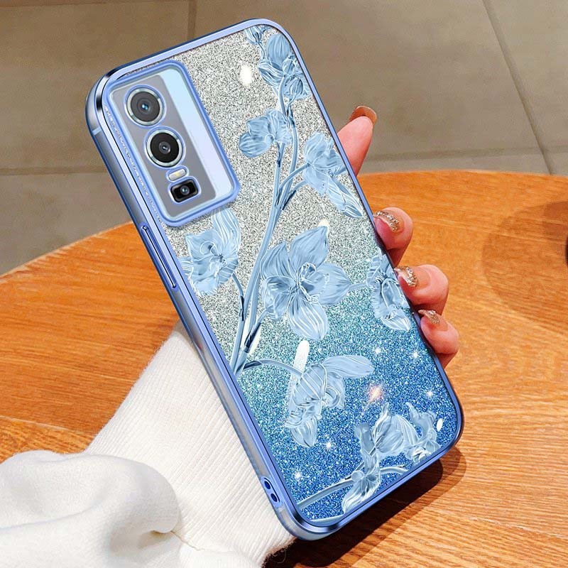 เคสโทรศัพท์มือถือ กันกระแทก ลายกลิตเตอร์ Bauhinia สําหรับ Vivo Y77 Y76S Y76 Y72 Y52S Y52 5G Y77E IQOO Z3