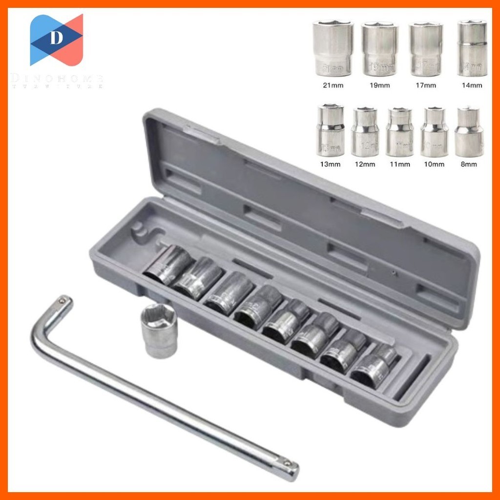 ⭐️ขายปลีก/ส่ง⭐️ชุดประแจบล็อค  10 ตัว เครื่องมือช่าง ประแจชุดเครื่องมือช่าง #T-0010