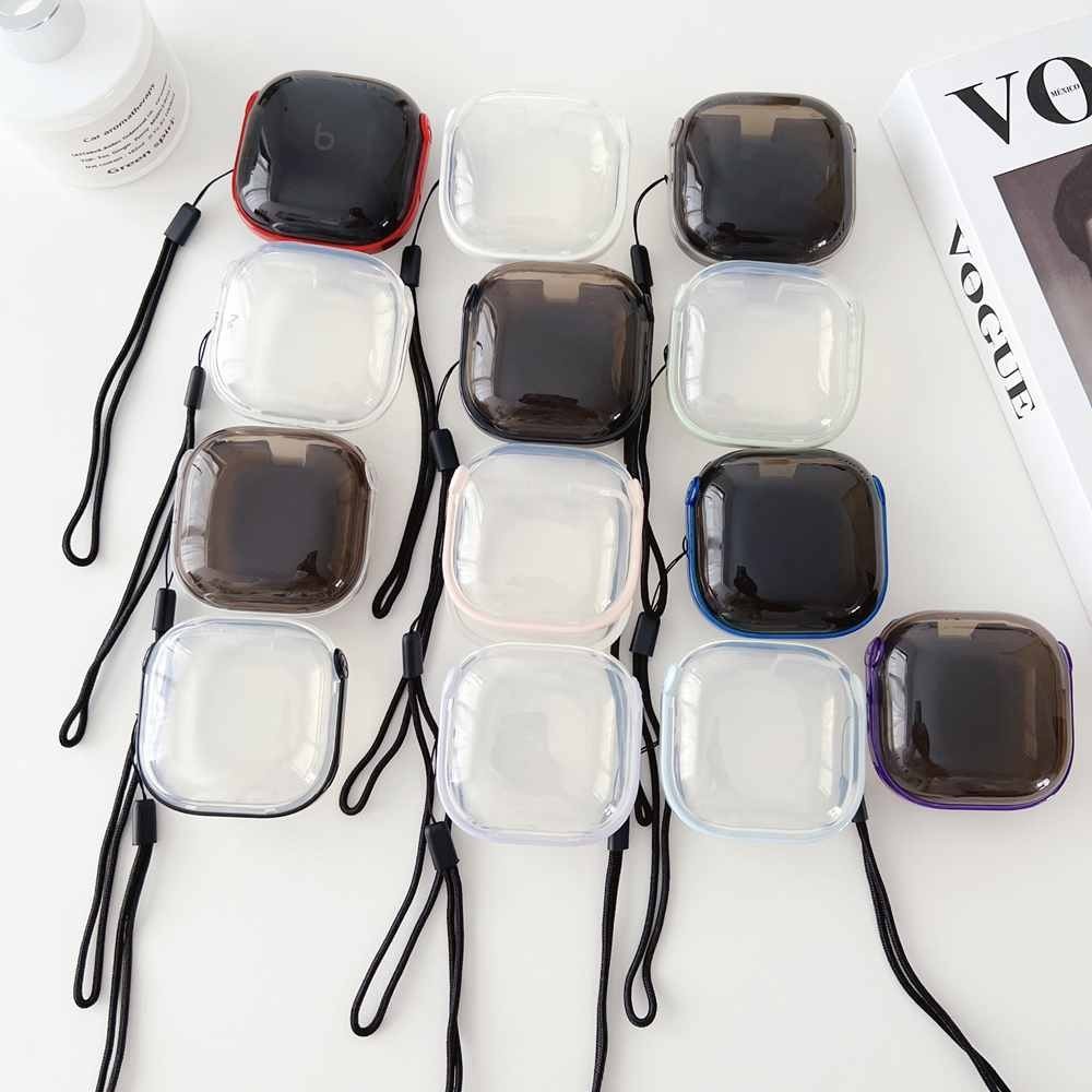 Clear Minimalist Case สําหรับ Beats Fit Pro โปร ่ งแสงพร ้ อมเชือกแขวน TPU ป ้ องกัน Multicolor Beat