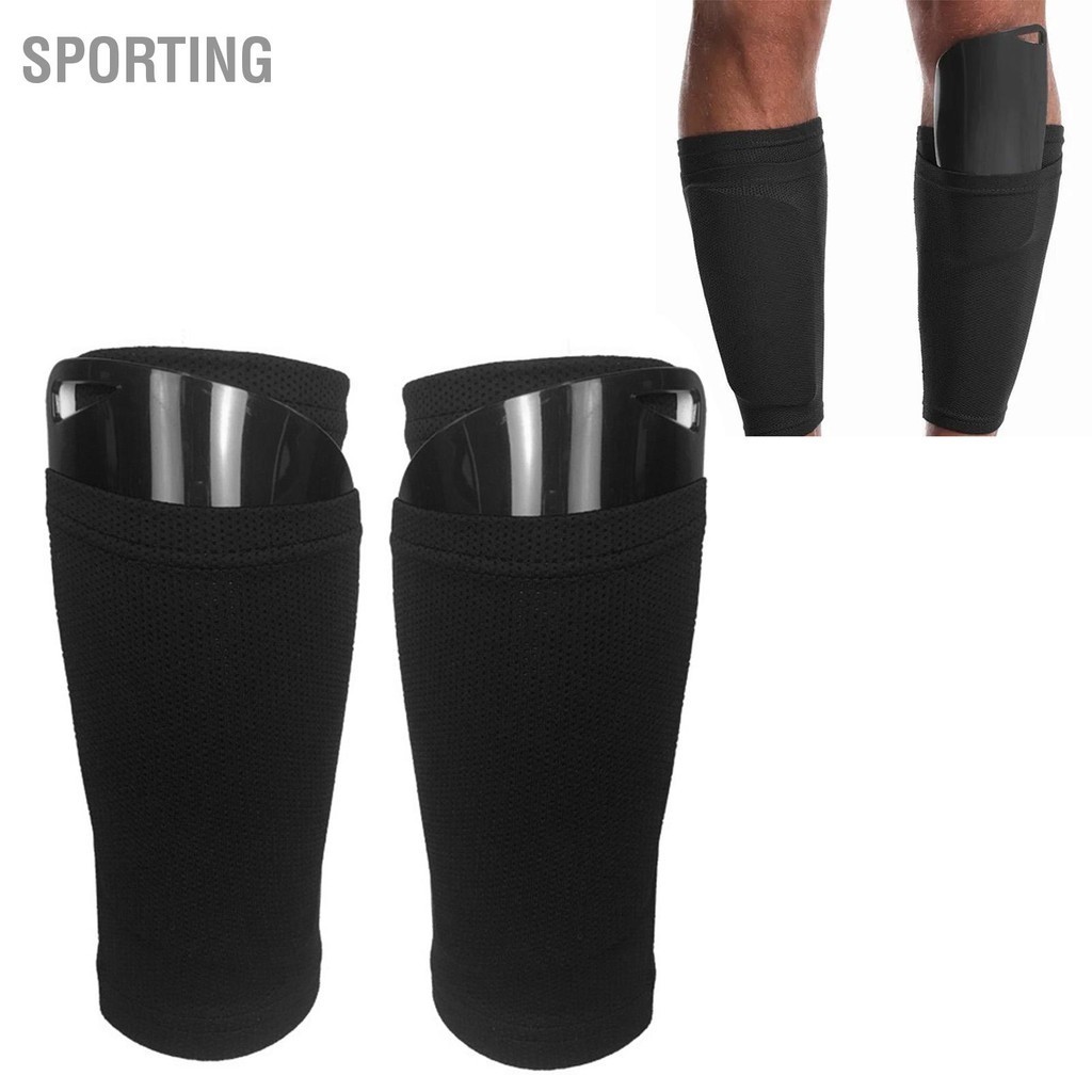 Sporting สนับแข้งฟุตบอลผู้ใหญ่ถุงเท้ากีฬากลางแจ้งสนับแข้งฟุตบอลสำหรับผู้ชายผู้หญิงสีดำ