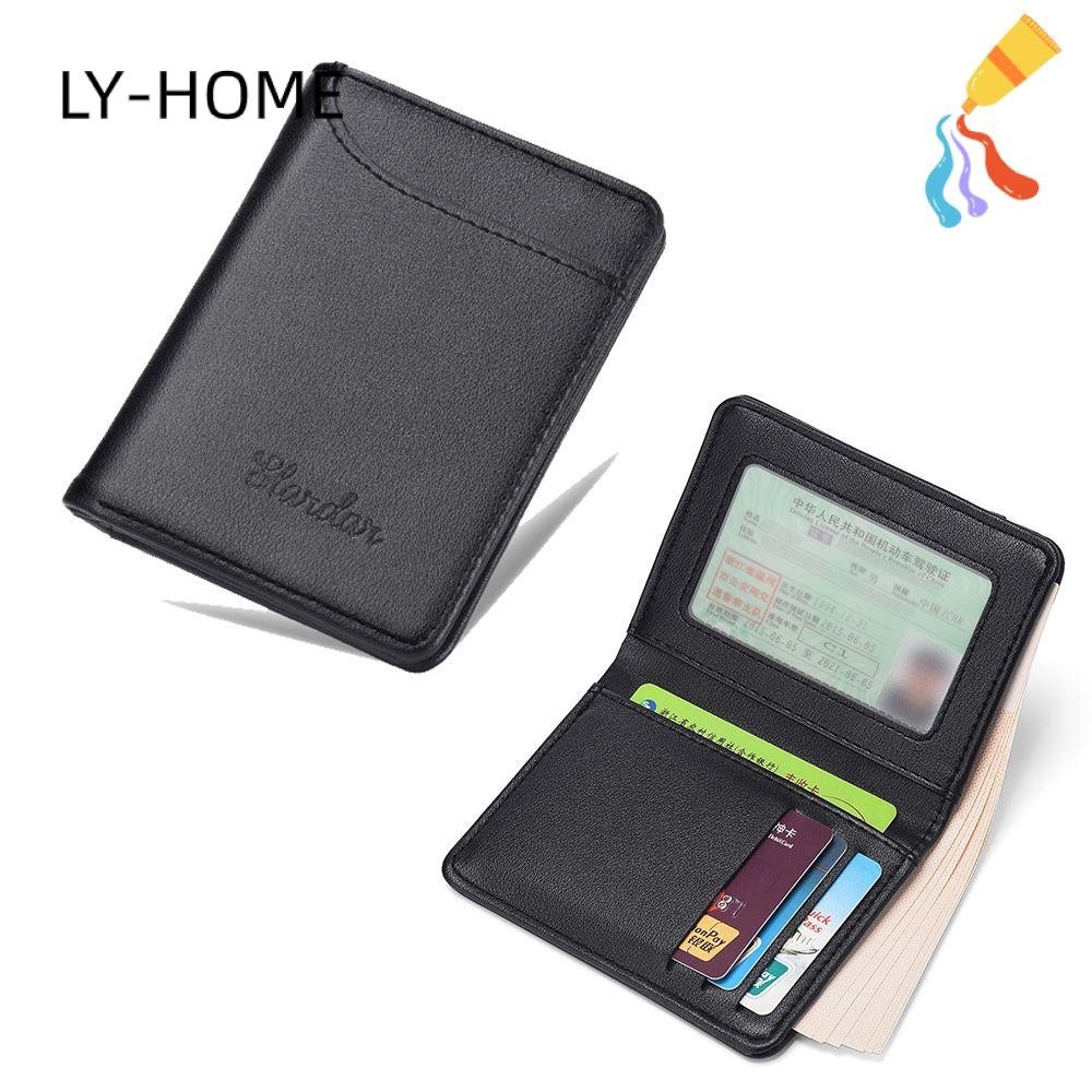 LY Fashion Short Leather Purses Business Bifold Money Clip Men Wallet Credit Card Thin Wallet Slim PU Leather ID Card Holder/Multicolor