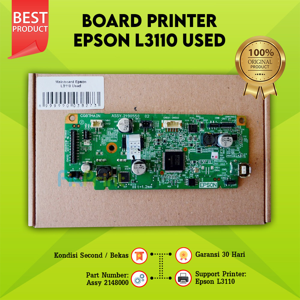 เครื ่ องพิมพ ์ บอร ์ ด L3110 เมนบอร ์ ด Epson L3110 หมายเลขชิ ้ นส ่ วน 2148000 มือสอง