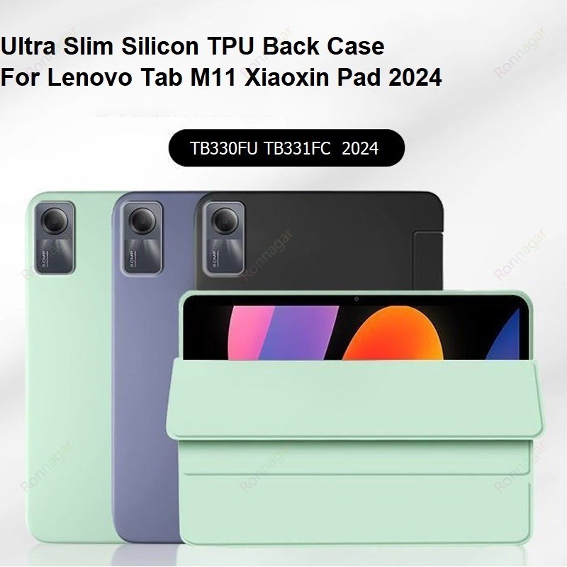 Ultra Slim สําหรับ Lenovo Tab M11 11 2024 TB330FU Tri-Folding Stand แม ่ เหล ็ ก Soft TPU สําหรับ Lenovo Tab M11 TB330FU กรณี
