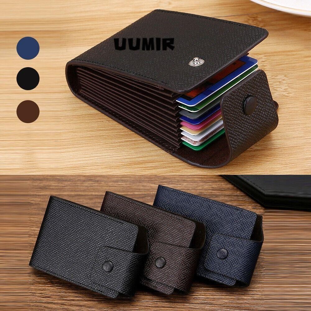 Mens Mini Card Wallet, Solid Color Leather Card Holder Bag, Anti-theft Coin Purse Multi-slot Organ Card Purse