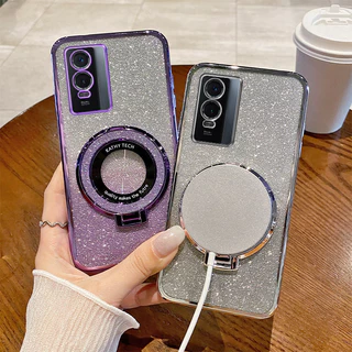 เคส Vivo Y76 5G/Y72 5G/Y52 5G/Y19/Y02/Y02T/Y02A/Y02S/Y15S/Y01/Y15A/Y16/Y03 เคสโทรศัพท ์ ป ้ องกันการหล ่ นโปร ่ งใสพร ้ อมขายึด ZJSF