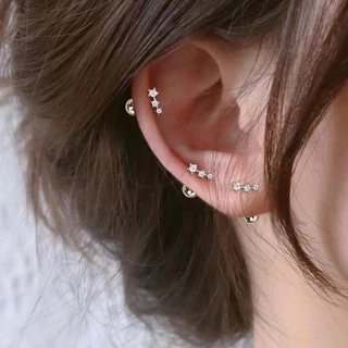 S925 ต่างหูสตั๊ดเงินต่างหูหญิงเล็บกระดูก Anti-Allergy หูขนาดเล็ก Studs Super Flash Zircon Graceful ต่างหูผู้หญิง