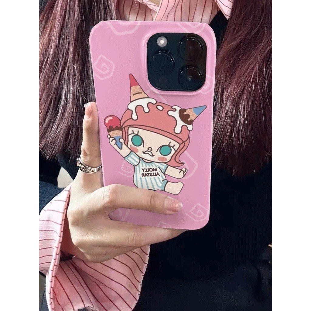 เคสโทรศัพท์ เหมาะสําหรับ iPhone 7 8 Plus x xs xr xsmax 11 12 13 14 15 Pro max ins สไตล์เกาหลีฟิล์มไอศกรีม Bubble Mart เคสแข็งกันกระแทกรวมทุกอย่างหลุมขนาดใหญ่ป้องกันกรณีเชลล์ ZVXJ