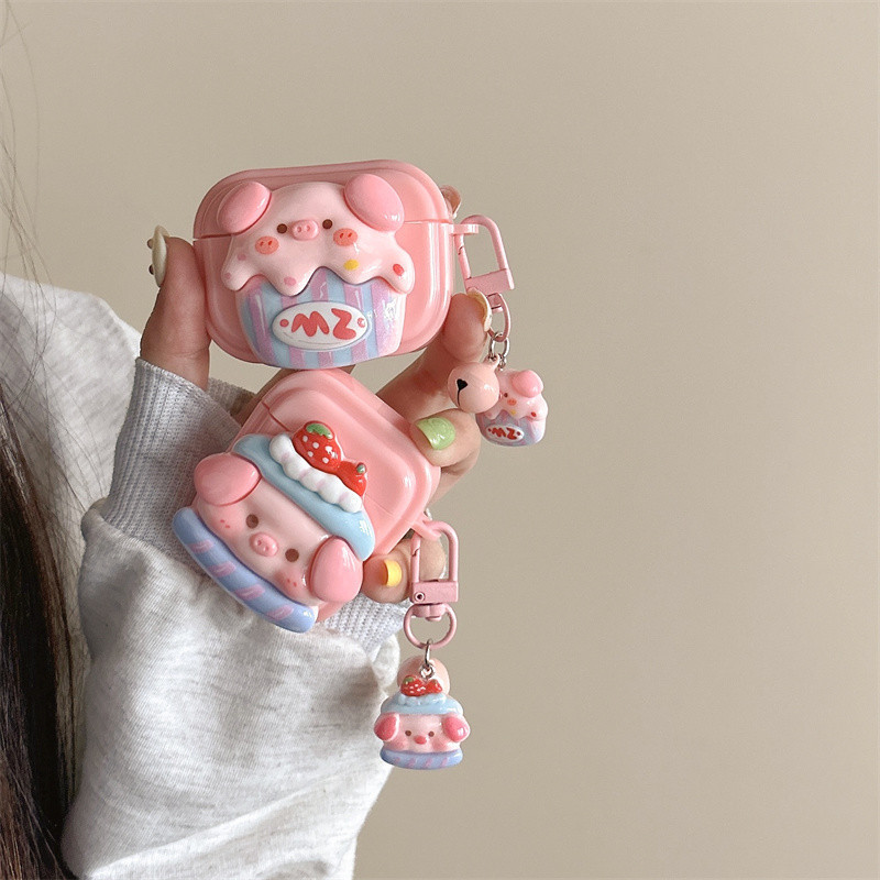 หมูแซนวิชเหมาะสําหรับ Airpods1/2 3 Pro AirpodsPro2 ชุดหูฟัง Air Pods Pro 3 ไร ้ สายบลูทูธเคสป ้ องกันหูฟังกรณี