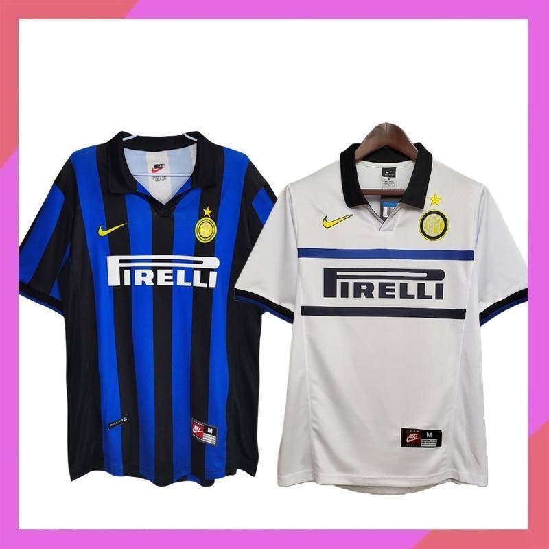 1998 1999 Inter Milan HOME Away เสื ้ อฟุตบอลย ้ อนยุค