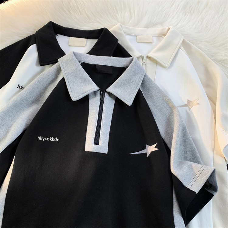 ส่งไวจากไทย TAYCEN M-2XL เสื้อยืดโปโล แขนสั้น พิมพ์ลาย สีพื้น สไตล์เกาหลี สําหรับผู้หญิง