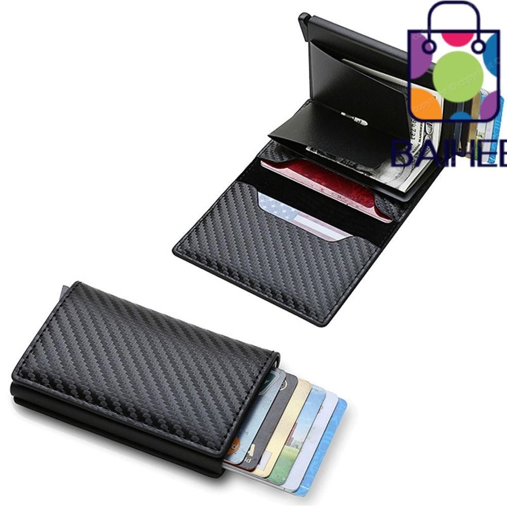 Baihee RFID Card Holder Minimalist Bank Card Protected Mens Wallet Card &amp; ID Holders Money Wallets