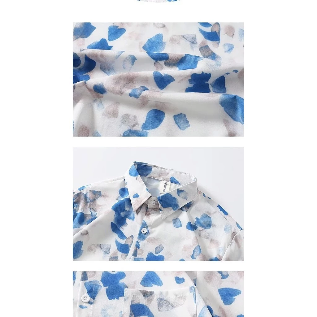 เสื้อเชิ้ตลายดอกไม้ผู้ชาย แขนสั้น ไซส์ใหญ่พิเศษ M-8XL thumbnail 9