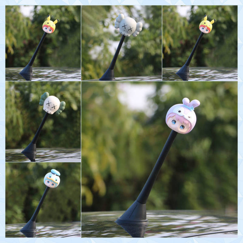 Mini Car Antenna Cartoon Exterior Roof Decoration Star Delu Pikachu Cartoon Doll Modified General 3CWr