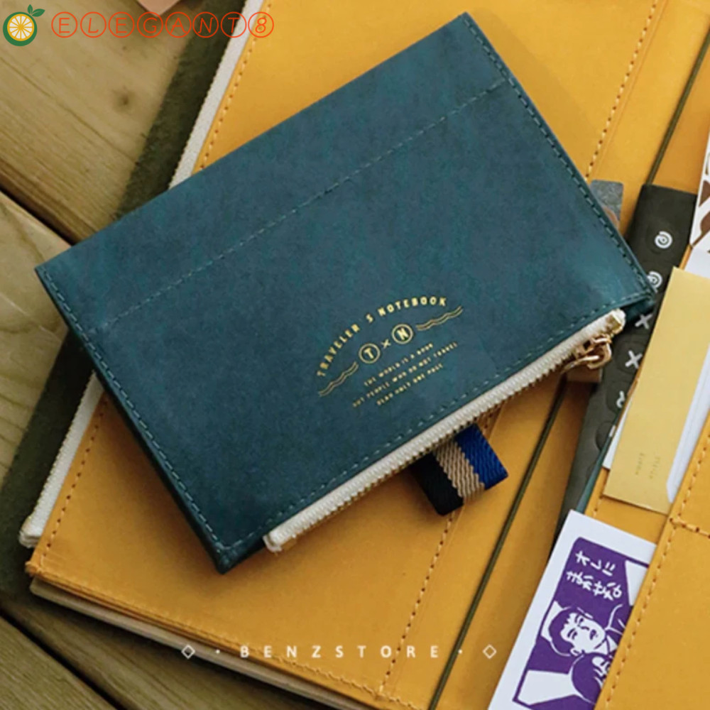 Aelegant Travel Notebook Storage Bag,กระเป๋าซิปกระดาษพิเศษ Vintage Storage Bag for Notebook, File Folder Washable Card Bag Retro Notebook Pocket Travel Notebook
