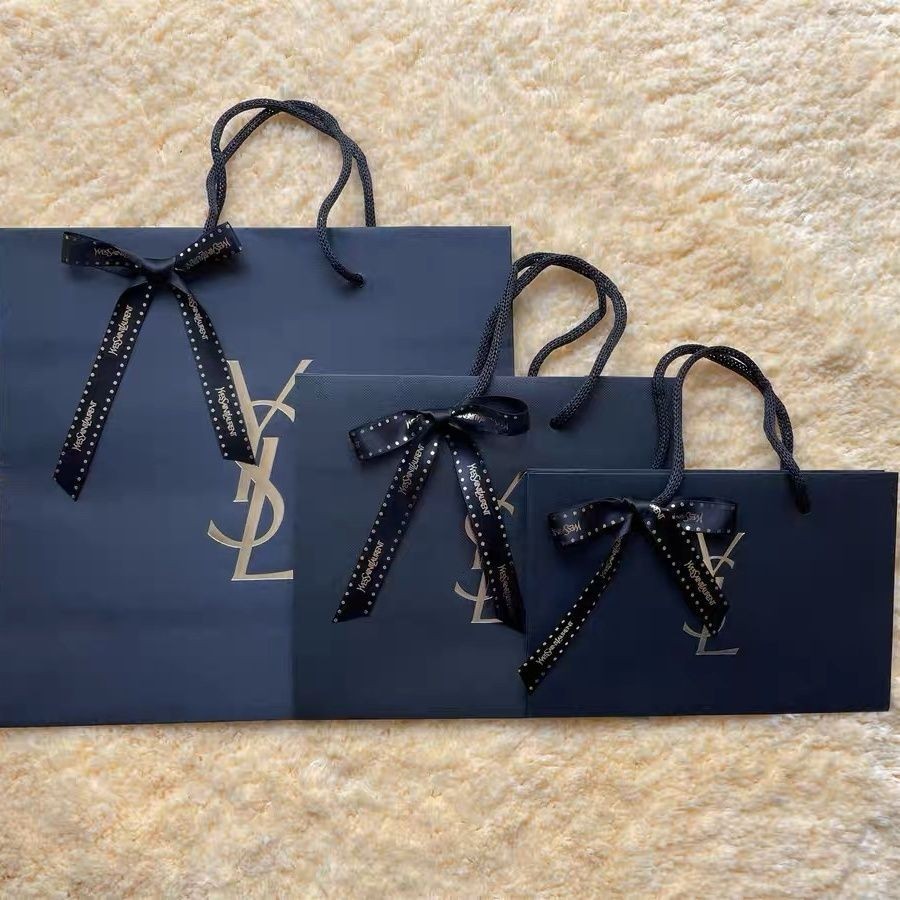 เคาน์เตอร์ต้นฉบับ Ysl Yang Shulin ถุงบรรจุภัณฑ์กระเป๋าถือถุงกระดาษเปล่าถุง YSL สำหรับของขวัญ