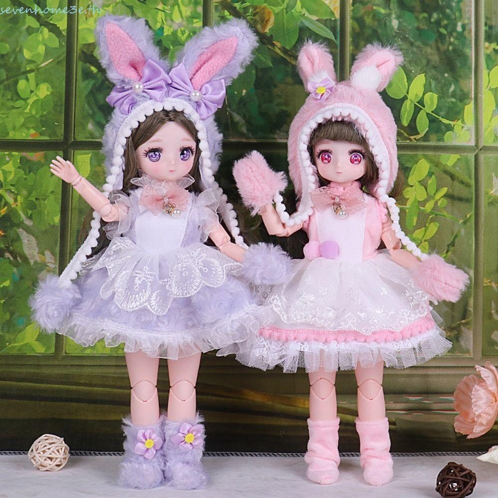 เจ็ดโฮม3จ 30เซนติเมตรตุ๊กตากับเสื้อผ้า,สีชมพูตาชุดกับเสื้อผ้า1/6 บีเจดี ตุ๊กตา,สไตล์เจ้าหญิงหลายข้อต่อที่สามารถเคลื่อนย้ายน่ารัก3ง จําลองบานพับตุ๊กตาสาวของเ