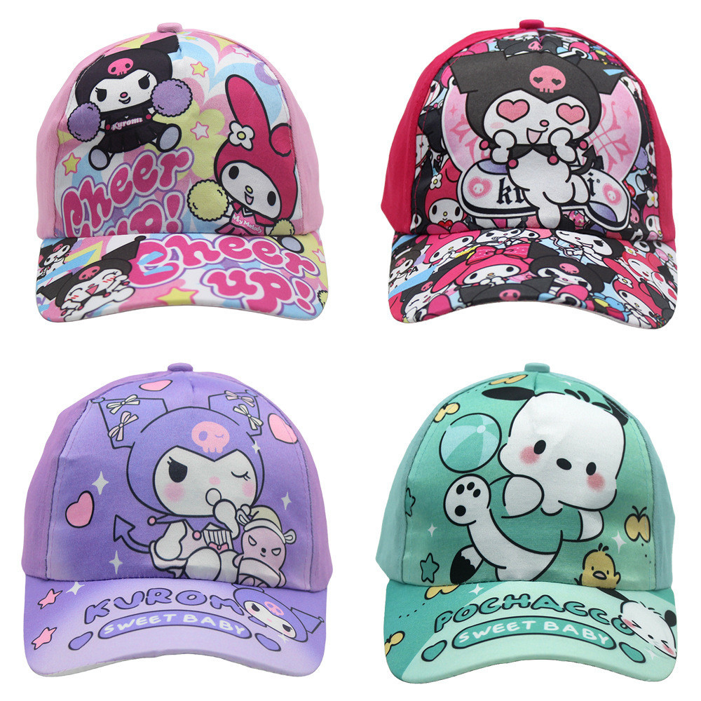 หมวกเบสบอลตัวละคร Sanrio น ่ ารักปี 2024 - หมวกการ ์ ตูนสําหรับเด ็ ก Kuromi และ My Melody
