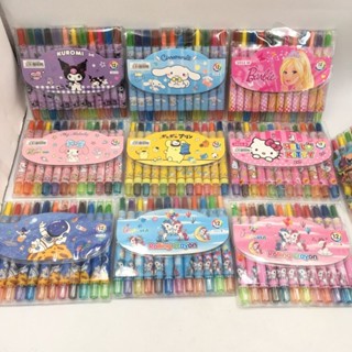 12 สี Kawaii KT Kuromi การ์ตูนน่ารักหมุน Crayon นักเรียนวาดป…