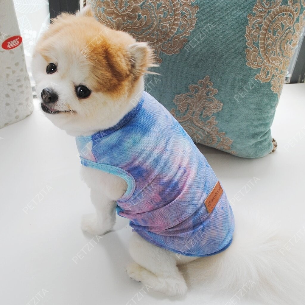 พร้อมส่ง  เสื้อแขนกุดพิมพ์ ลายมัดย้อม ผ้าใส่สบาย FOR PET เสื้อผ้าสัตว์เลี้ยง ชุดสุนัข หมา ชุดแมว ราคา ถูกที่สุด ดีลบีเคเค แกลเลอรีภาพที่ 5