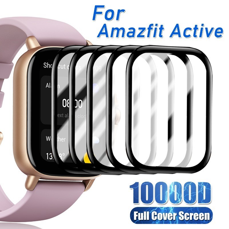ฟิล์มกระจกนิรภัยกันรอยหน้าจอโค้ง HD 999D สําหรับ Amazfit GTS/GTS 2/GTS 2E/Active/Active Edge ขอบดํา 3 ชิ้น