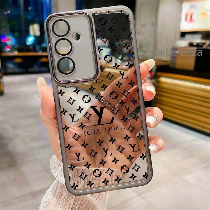 กรณี เคส Samsung A55 A54 A05 A05S A14 A53 A73 A34 A52 5G A71 A51 A52s เคสโทรศัพท ์ ป ้ องกันเลนส ์ ฟิล ์ มคริสตัลใสกันกระแทกหรูหราออกแบบใหม ่ ปลอก