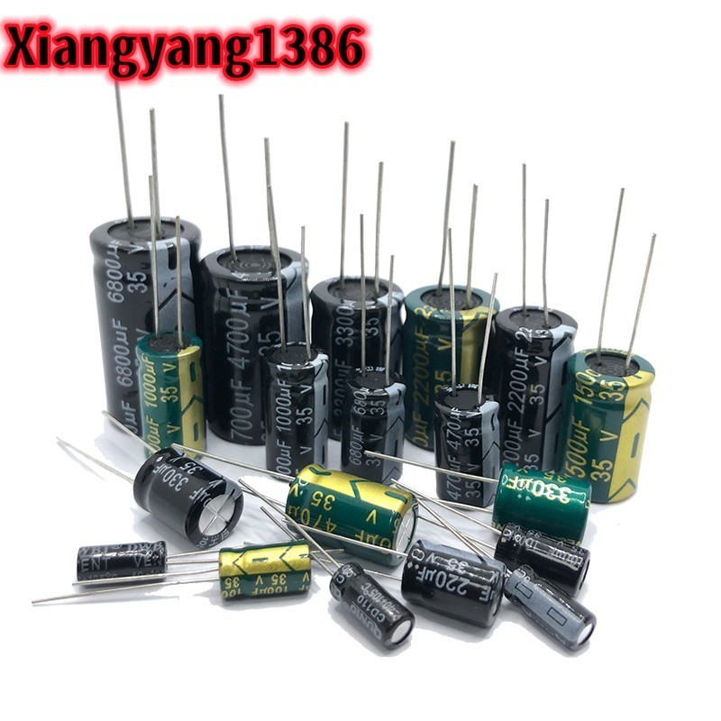 Dip 10V 16V 25V 35V 50V การใส่โดยตรงอลูมิเนียมอิเล็กโทรไลซิส 0.1UF 0.22UF 0.33UF 0.47UF 1UF 10UF 22U
