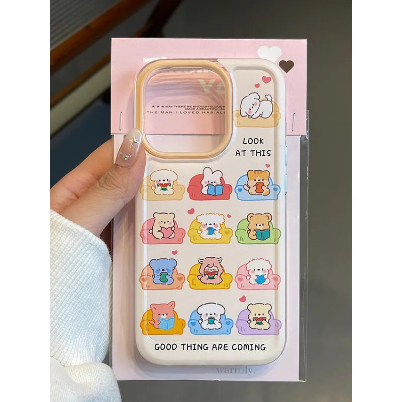 เหมาะสําหรับเคสโทรศัพท์ iPhone IP11PROMAX IP12 IP13 soft case IP15PROMX IP14plus ins น่ารักการ์ตูนแบบเต็มหน้าจอสัตว์เล็ก IPXR IPXA MAX soft TPU เคสโทรศัพท์โปร่งใส