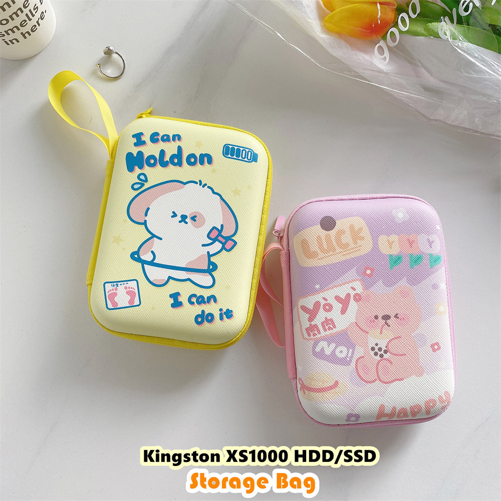 Fast ShipmentFor Kingston XS1000 9.5x13.5 ซม.HDD/SSD ฮาร์ดไดรฟ์กระเป๋าเก็บการ์ตูนแบบพกพาฮาร์ดไดรฟ์ภา