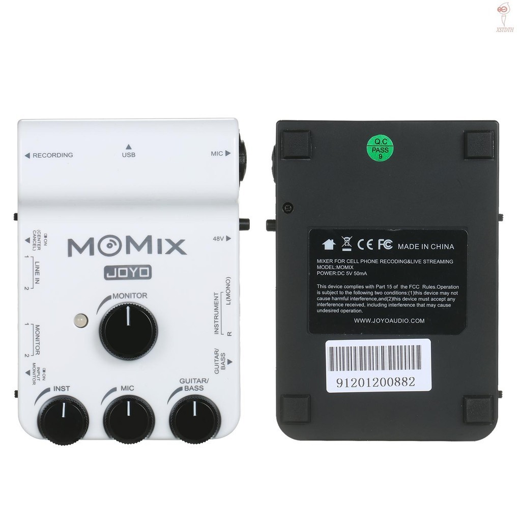 [XSTH ] Joyo MOMIX USB Audio Interface Mixer เครื ่ องผสมเสียงแบบพกพา Professional Sound Mixer สําหรับ PC สมาร ์ ทโฟนอุปกรณ ์ เครื ่ องเสียงเครื ่ องดนตรี