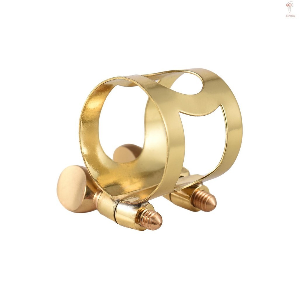 [XSTH ] Alto Sax Ligature ทองเหลือง Ligature Fastener ปรับสกรูคู ่ Alto Sax ปากเป ่ า Ligature คลิปอุปกรณ ์ เสริม